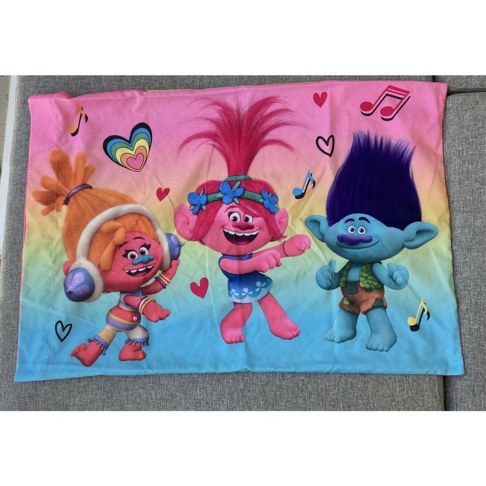 Trolls Pillowcase Franco Poppy Branch Cloud Guy DJ Suki Colorful
